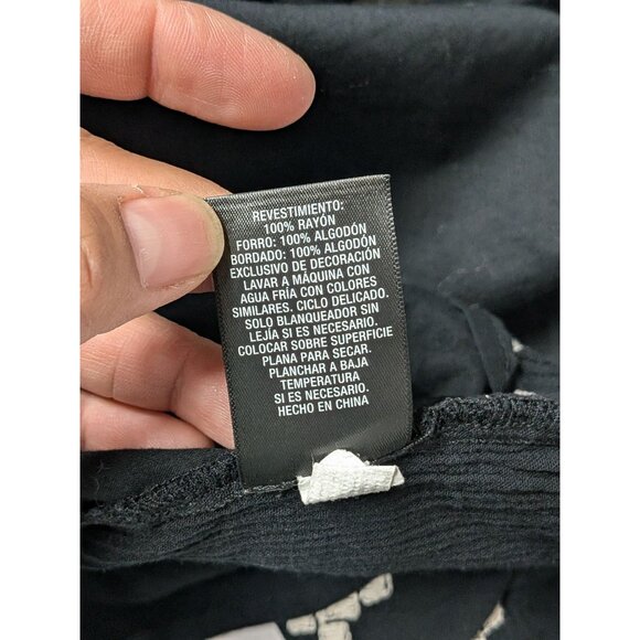 Mossimo Peasant Top Women Size M Crinkle Gauze Embroidered Boho Tassels Festival - Picture 12 of 12